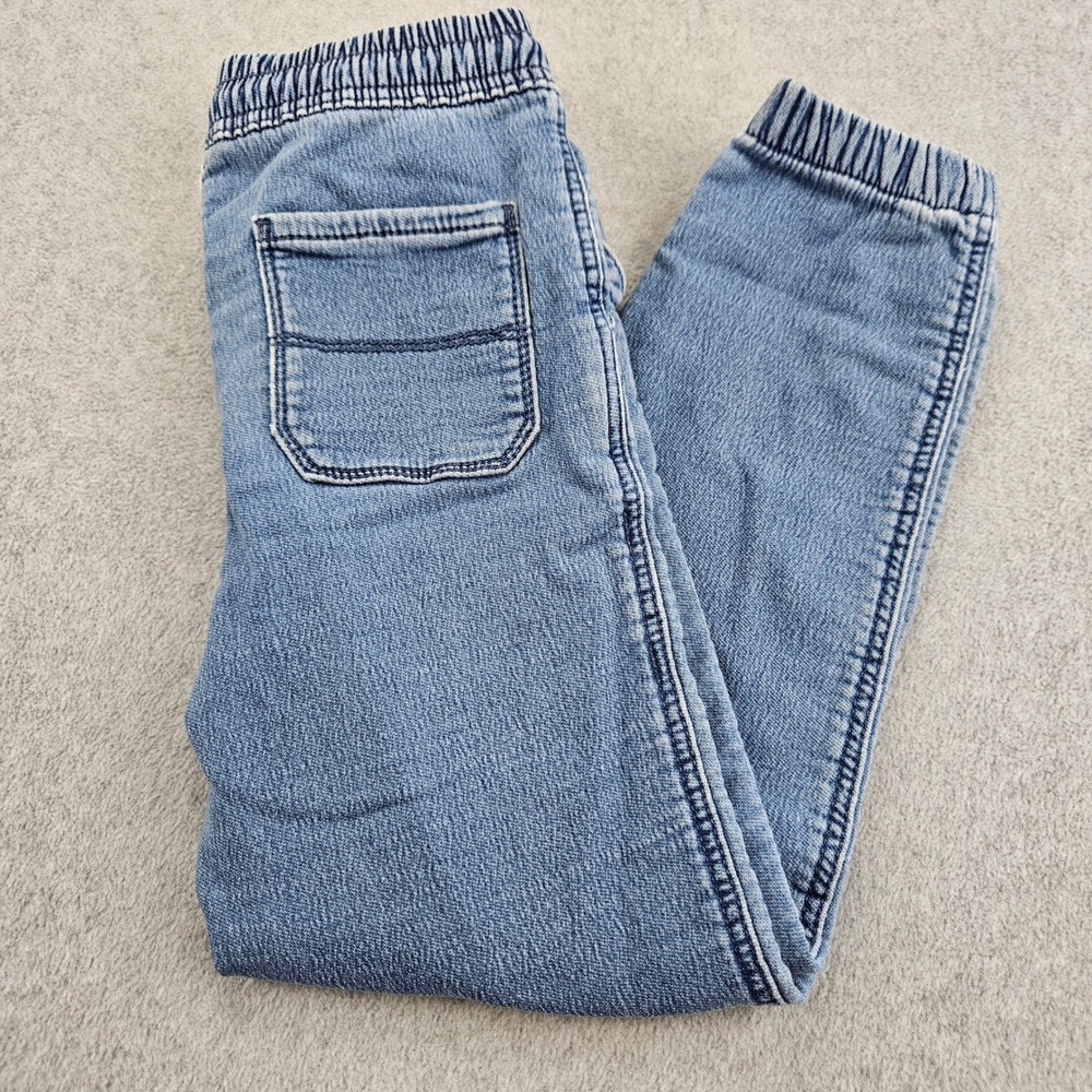 OSHKOSH B'GOSH Jogger Pants Kids 8 Blue Denim Elastic Waist Comfy Casual School